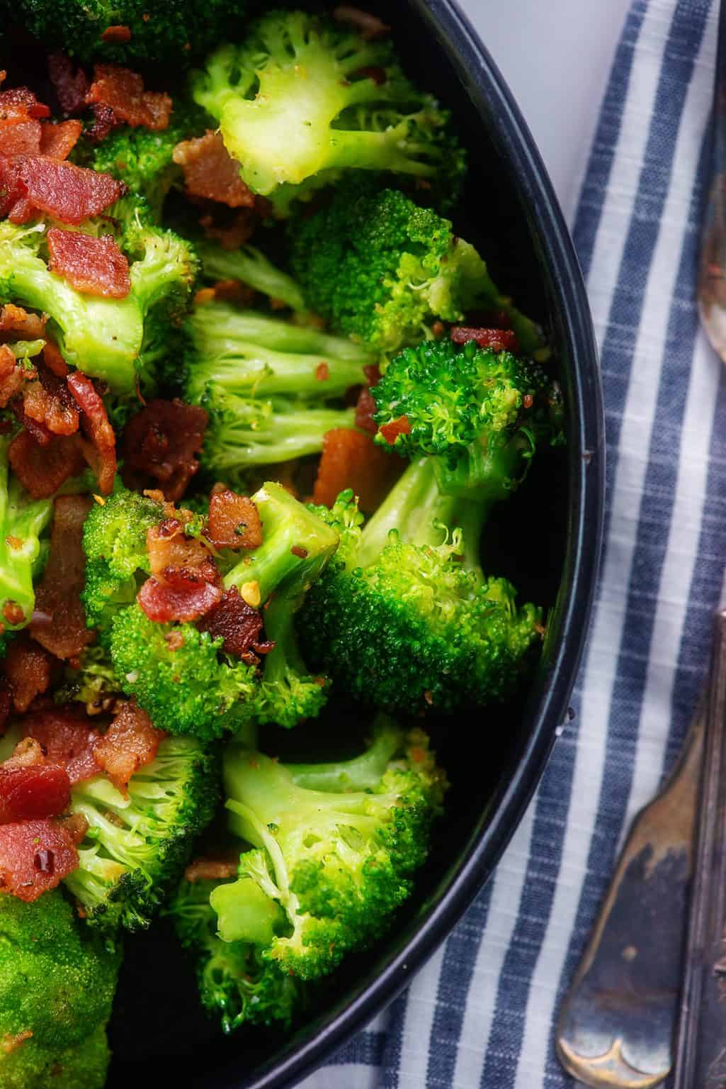 Sauteed Broccoli With Bacon Low Carb Keto Recipe