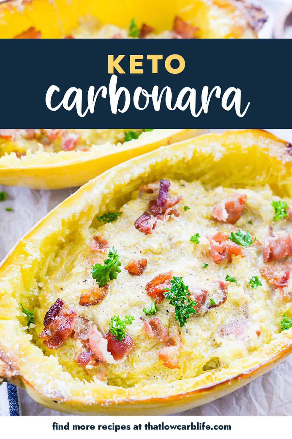 Keto Spaghetti Squash Carbonara Recipe That Low Carb Life