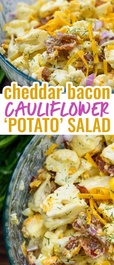 cauliflower potato salad collage