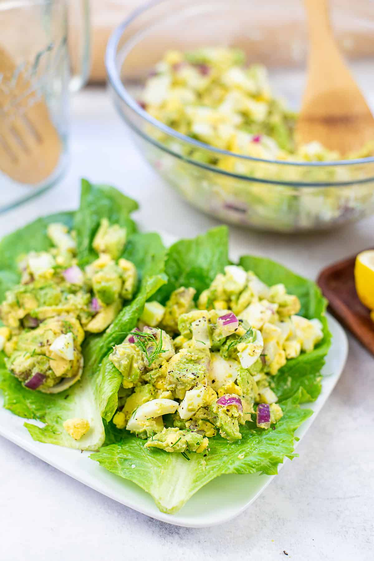 Super Fast and Easy Chicken Avocado Egg Salad for Eating Clean