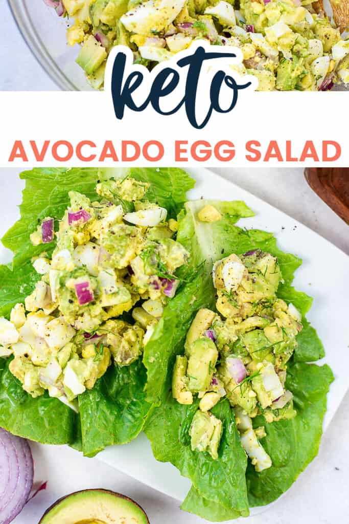 low carb egg salad on white plate.