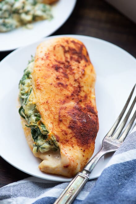 Spinach Stuffed Chicken Breasts - A Healthy Low Carb Dinner Option!