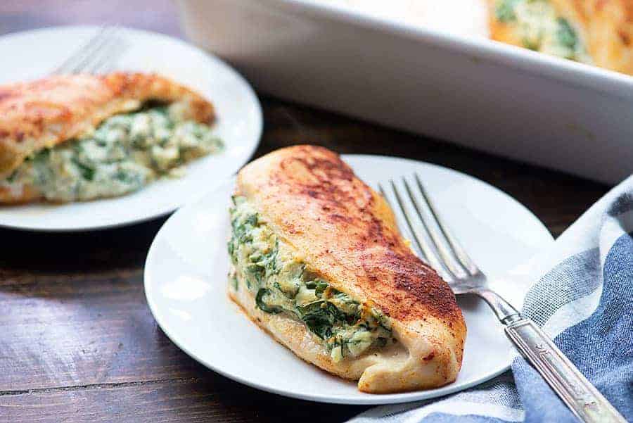 Healthy Valentine Food: Spinach stuffed chicken