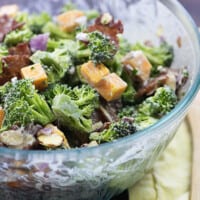 easy broccoli salad recipe in bowl