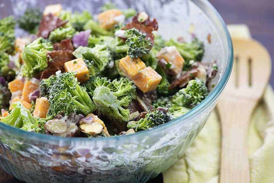 Keto Broccoli Salad Recipe With Bacon Cheddar