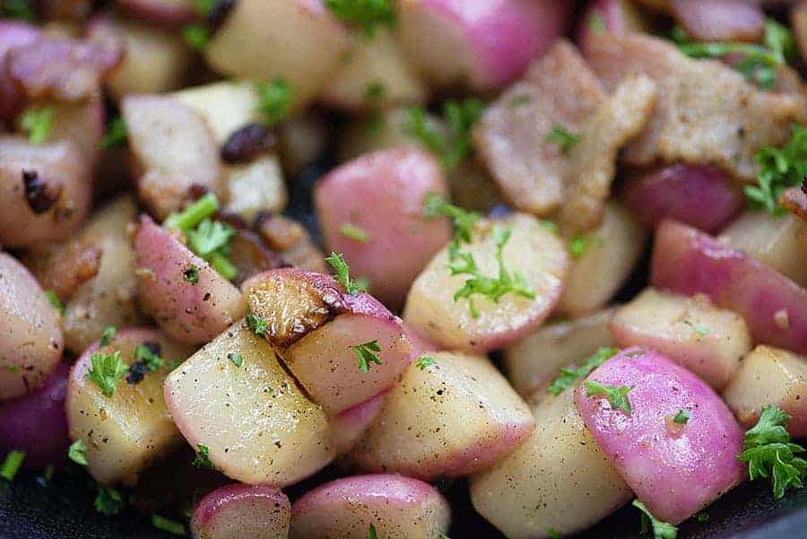 PanFried Radishes with Bacon That Low Carb Life