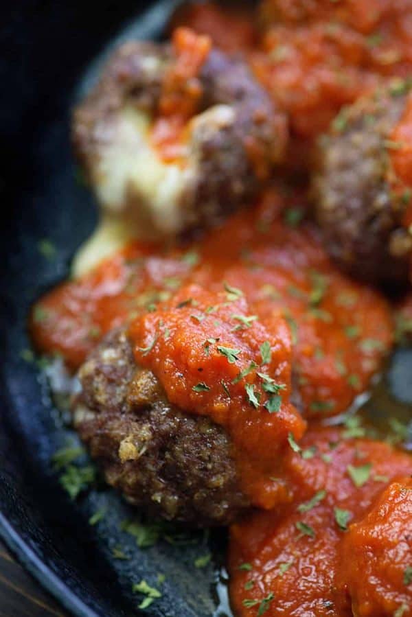 Keto Mozzarella Stuffed Meatballs That Low Carb Life