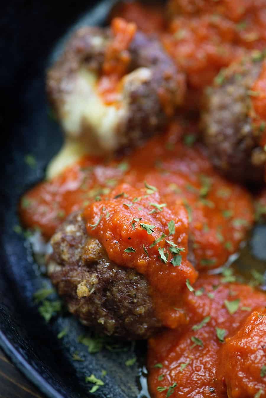 baked meatball recipe in cast iron skillet
