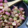 low carb side dish of sauteed radishes
