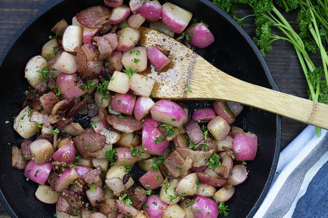 Pan-Fried Radishes With Bacon | That Low Carb Life