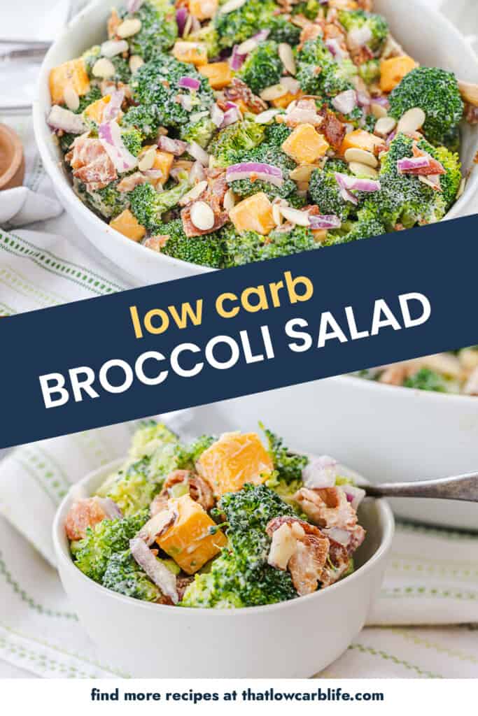 Collage of broccoli salad images.