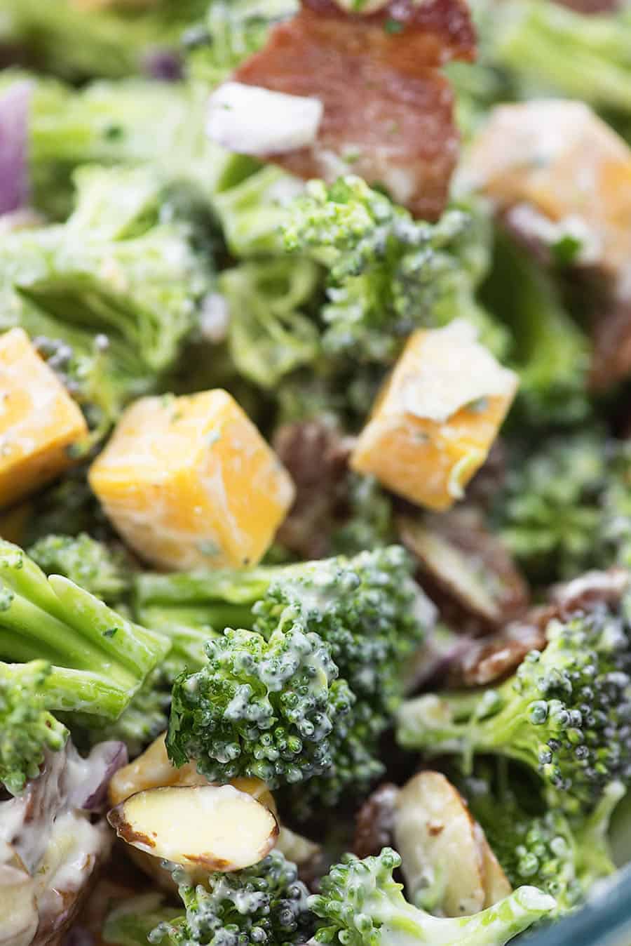 Keto Broccoli Salad Recipe With Bacon Cheddar