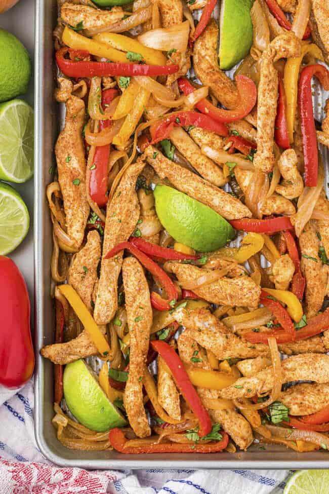 Sheet Pan Chicken Fajitas - ready in 30 minutes and SO GOOD!