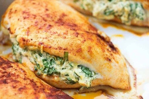 Spinach Stuffed Chicken Breasts - a healthy low carb dinner option!