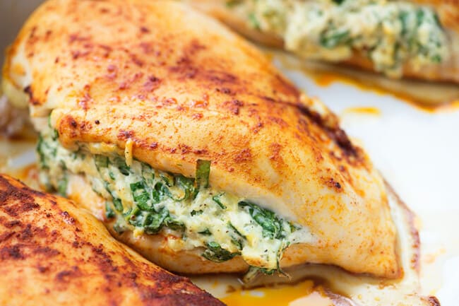 Spinach Stuffed Chicken Breasts - A Healthy Low Carb Dinner Option!