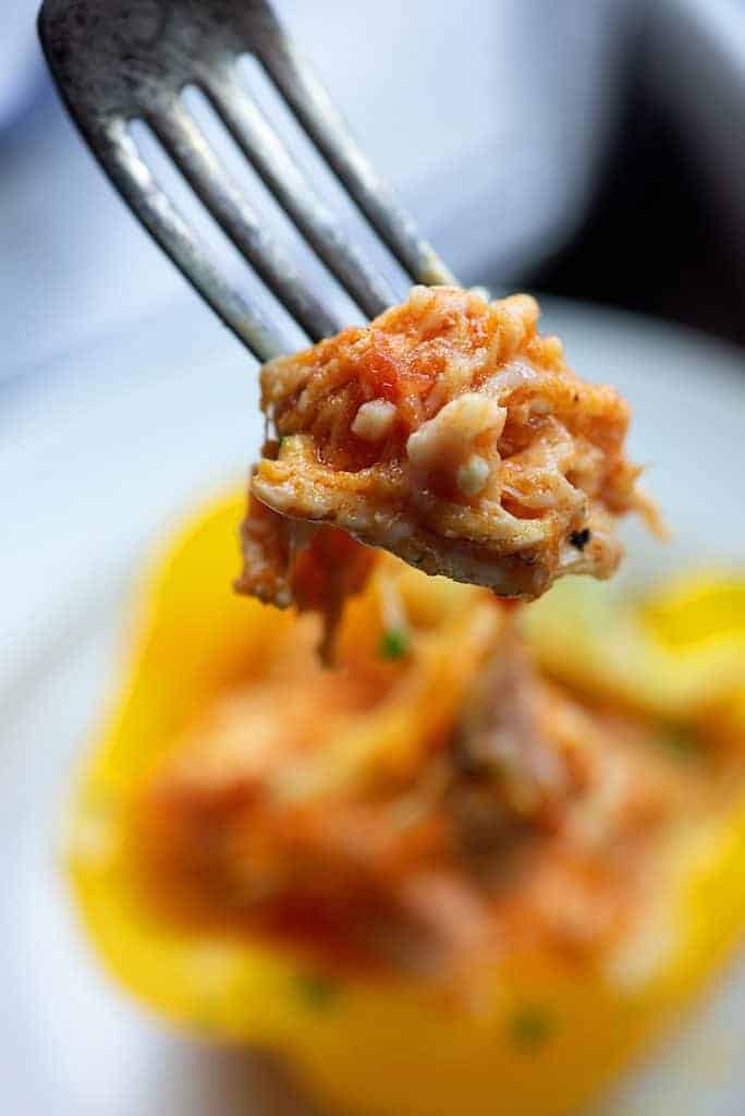 Chicken Parmesan Stuffed Peppers - low carb and keto!