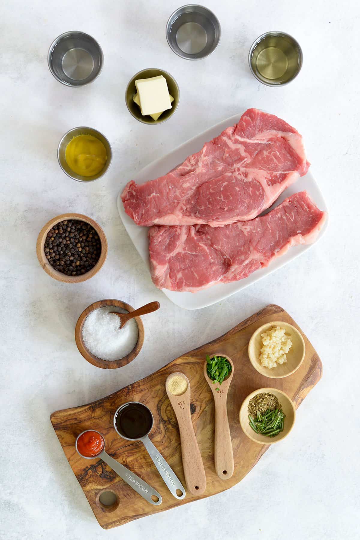 Ingredients for keto steak bites.