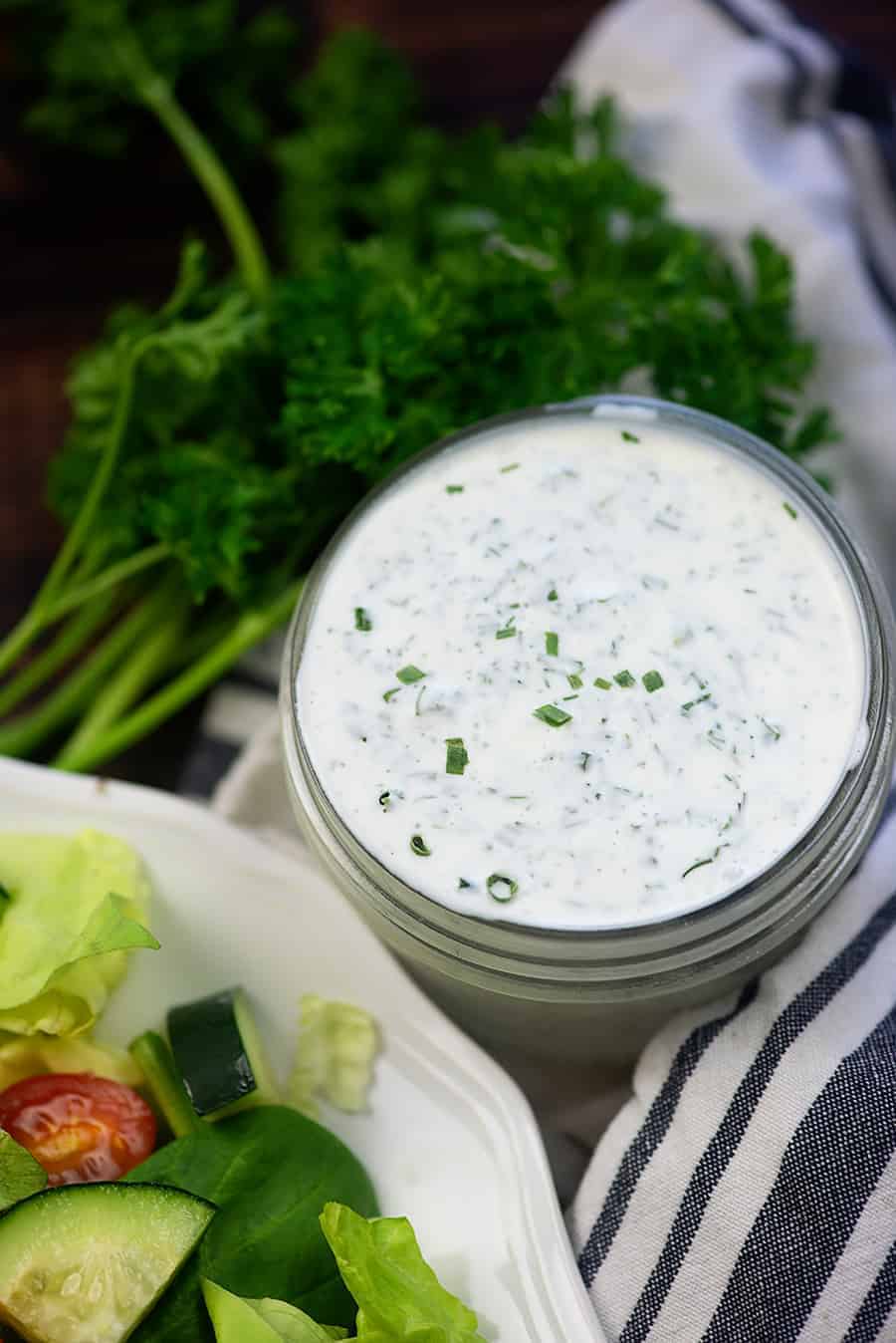 homemade ranch dressing in mason jar