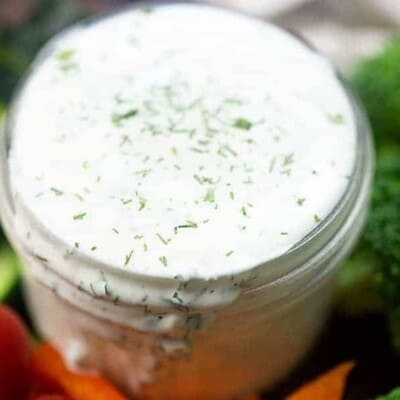 homemade ranch dressing in mason jar