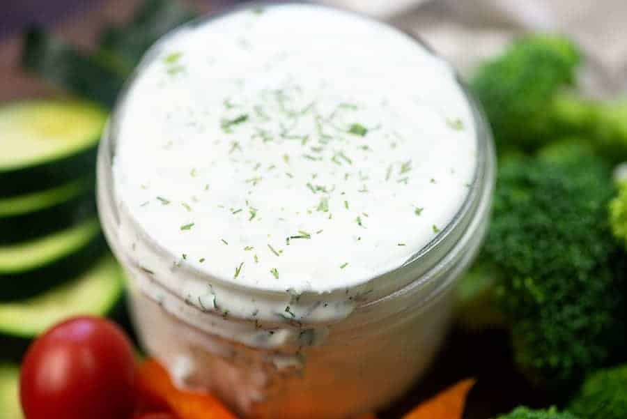 homemade ranch dressing in mason jar