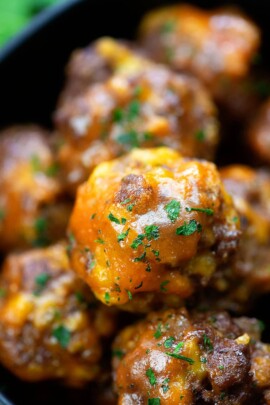 A close up of food, with Meatball