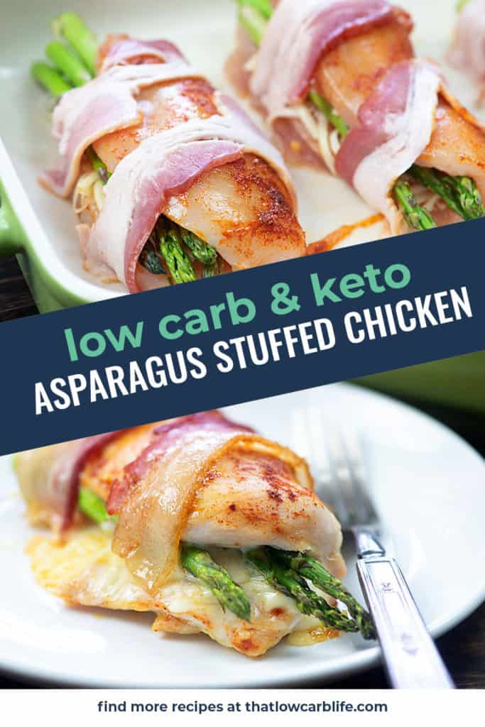 asparagus stuffed chicken photo collage