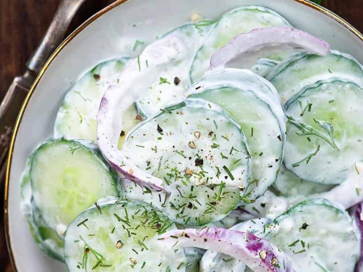 German Cucumber Salad Low Carb Healthy And Easy