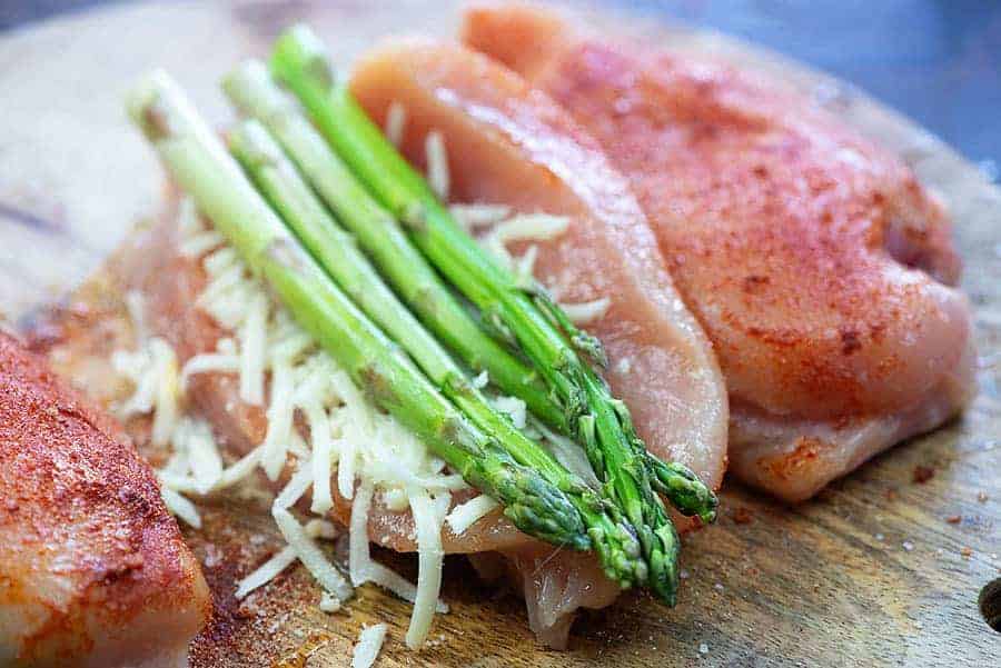 chicken stuffed with cheese and asparagus