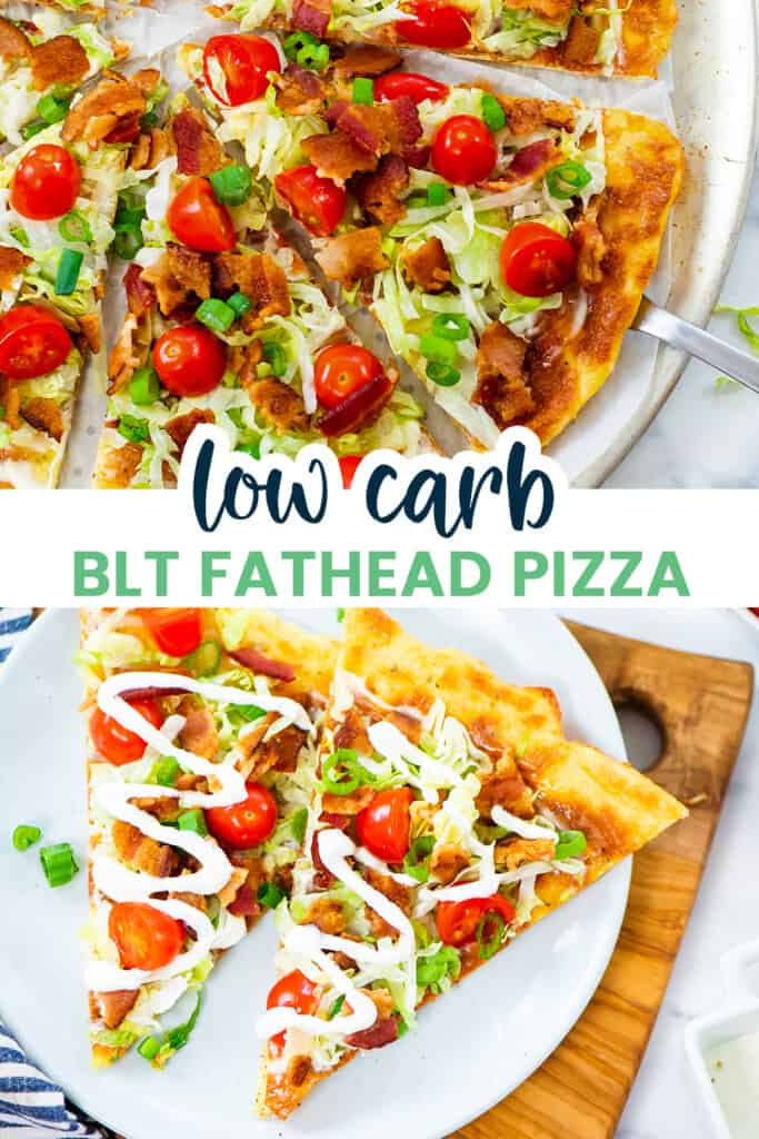 Collage of low carb pizza images.