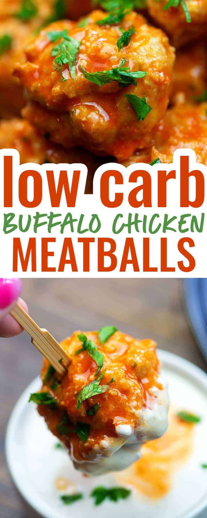 buffalo chicken meatballs collage