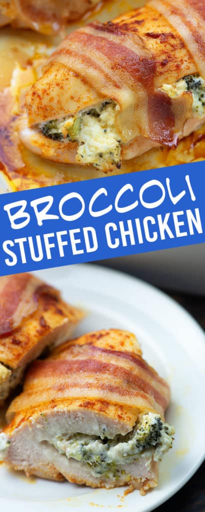 broccoli stuffed chicken photo collage