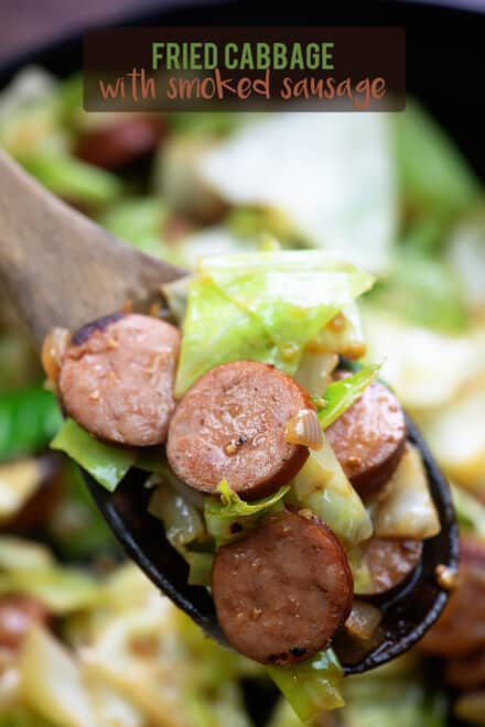 Smoked Sausage & Fried Cabbage | That Low Carb Life
