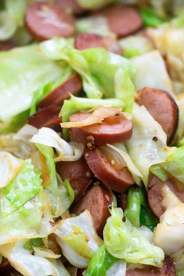 Smoked Sausage & Fried Cabbage | That Low Carb Life