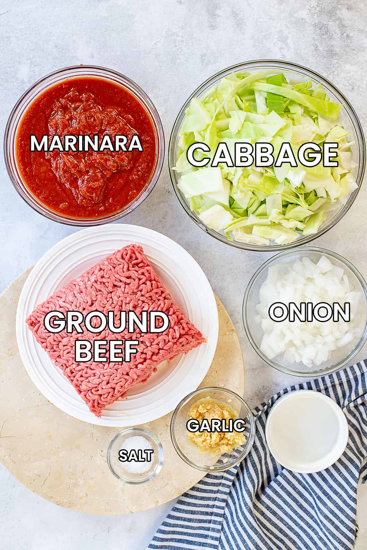 unstuffed cabbage roll ingredients.