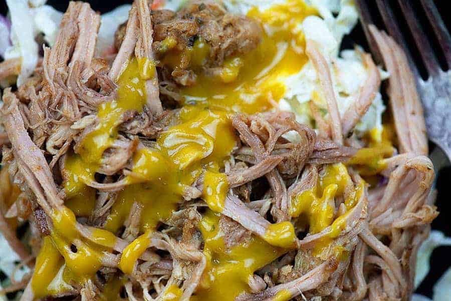 pulled pork with mustard bbq sauce