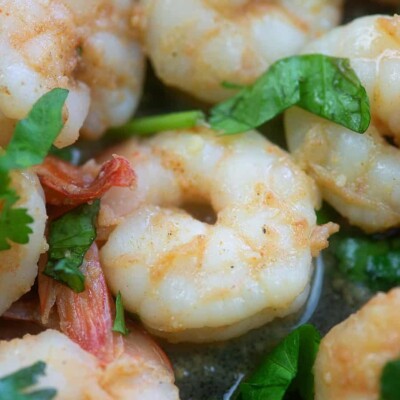 A close up of food, with Shrimp and Lime