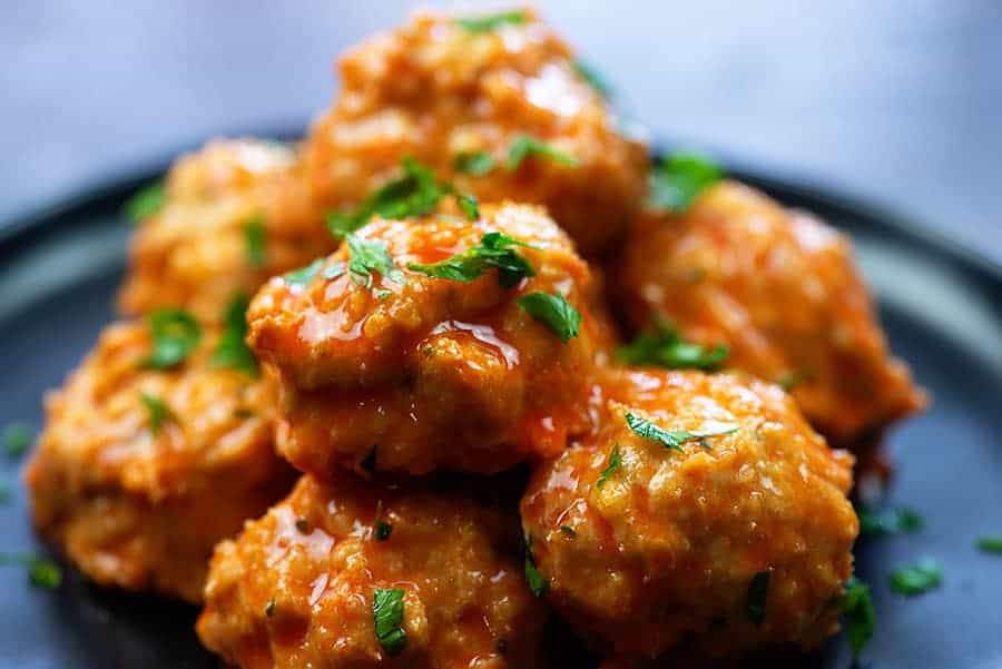 Buffalo Chicken Meatballs - That Low Carb Life