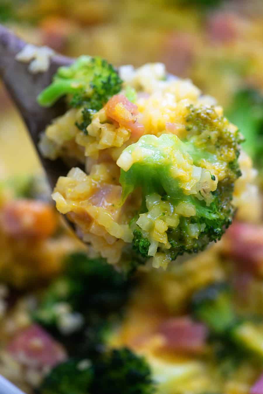 Low carb ham and cheese casserole! Total comfort food and it's packed full of veggies! #lowcarb #keto #broccoli