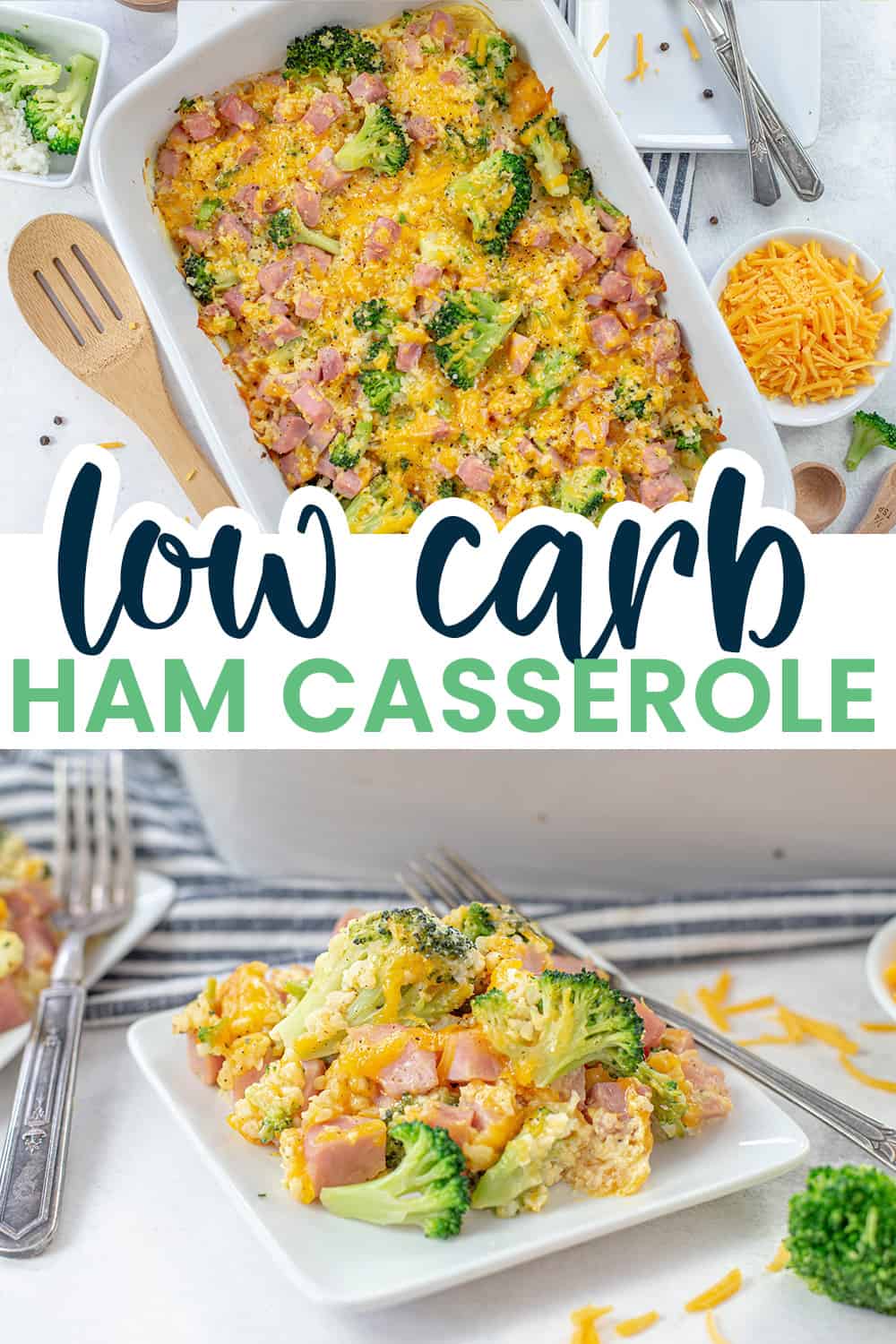 collage of ham casserole images.