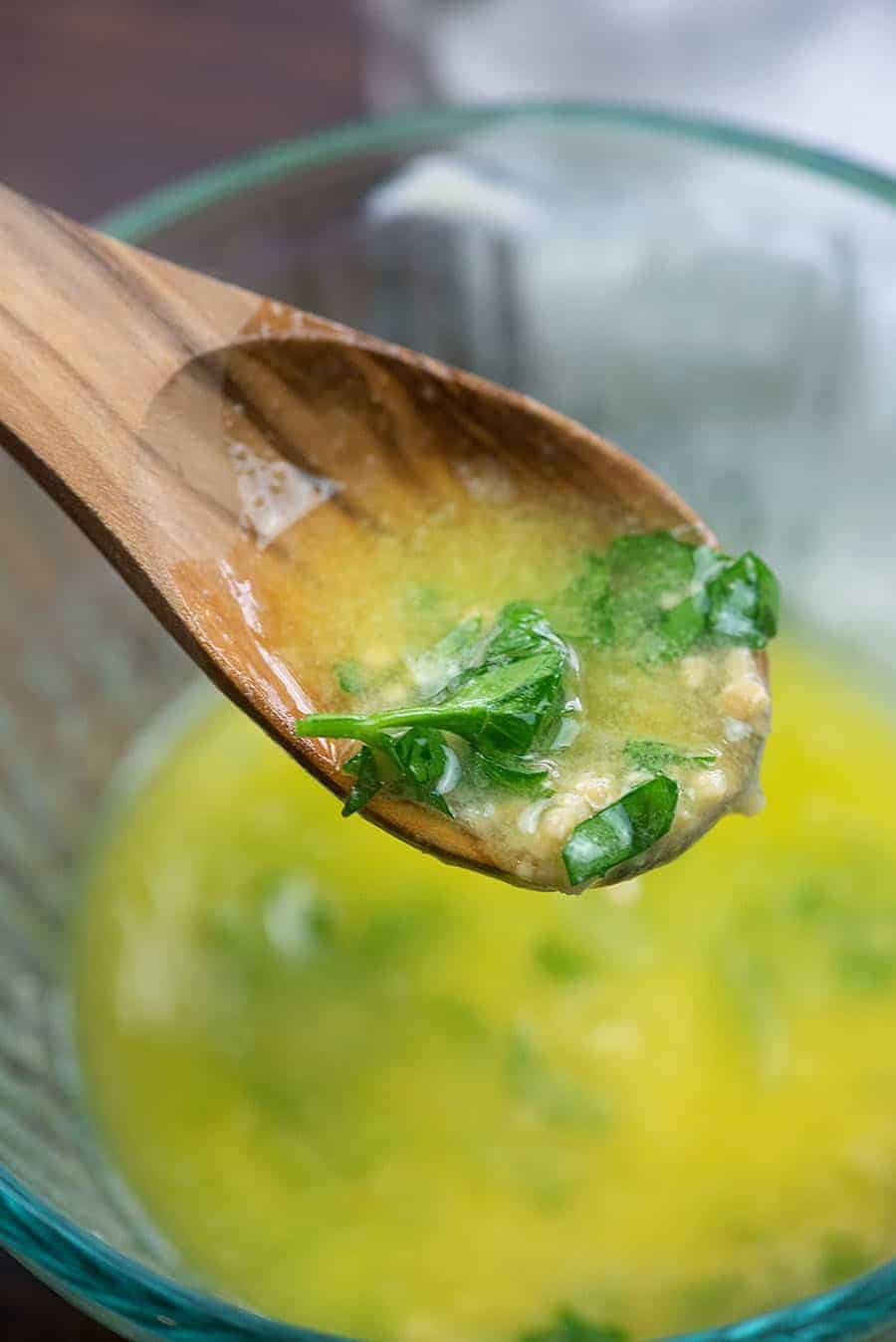 Garlic butter for chicken and green beans