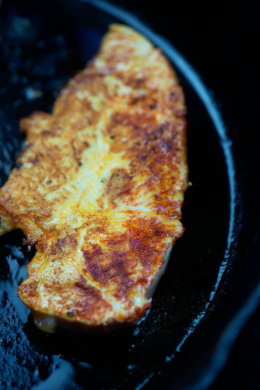 seared chicken in cast iron skillet