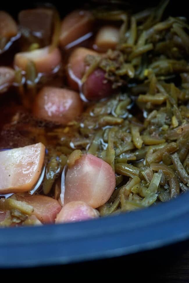 Crock Pot Roast with Radishes and Green Beans That Low Carb Life