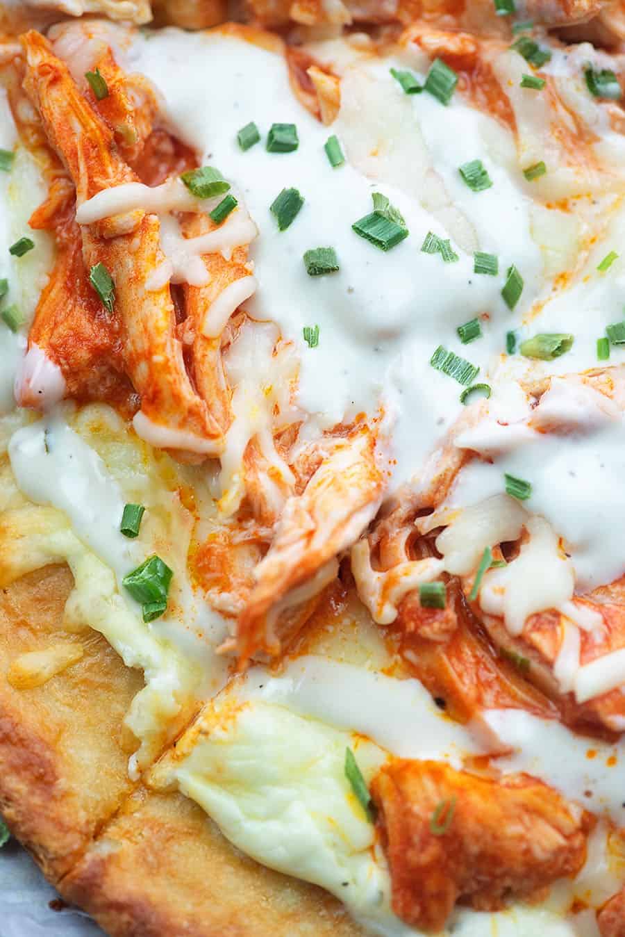 top of buffalo chicken pizza