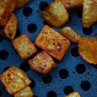 A tray of food, with Turnip