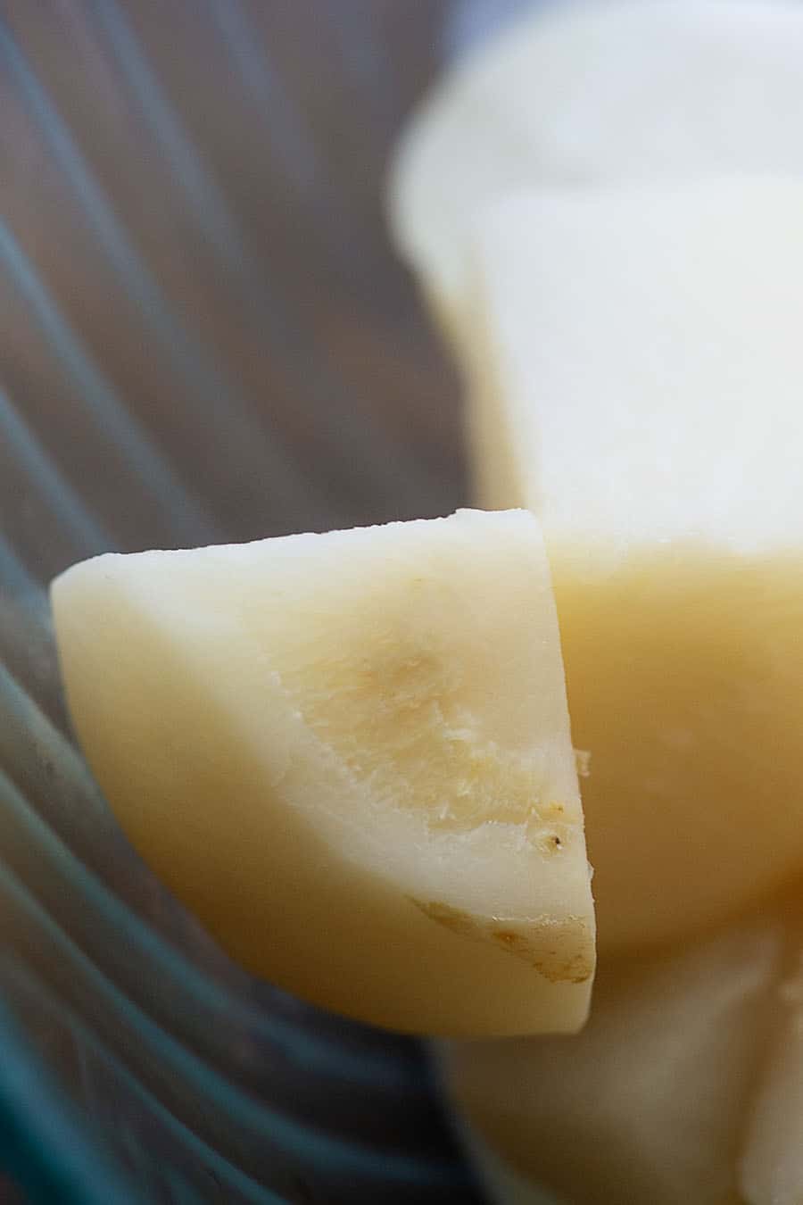 boiled turnips in glass bowl