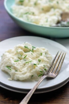 mashed turnips recipe on white plate