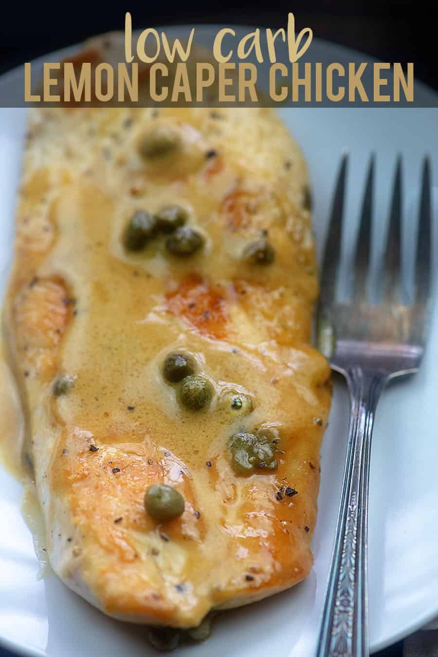 lemon caper chicken recipe on white plate