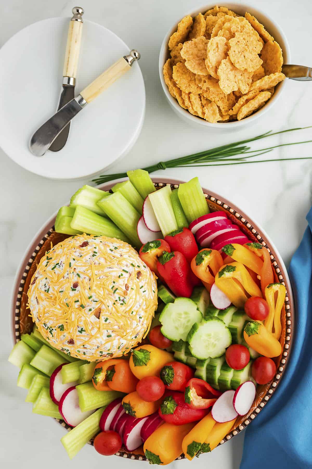 low carb cheese ball on celery