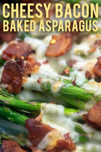 Cheesy Baked Asparagus With Bacon | ThatLowCarbLife.com