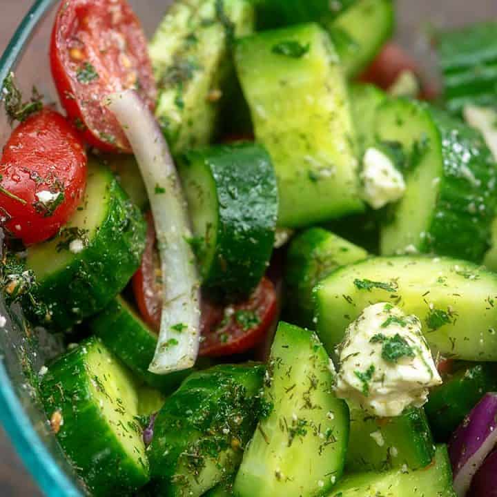 Cucumber Tomato Feta Salad That Low Carb Life